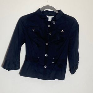 WHBM Black Blazer with silver buttons